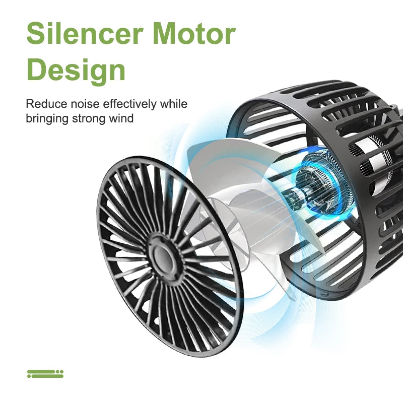 USB Dual-Head Car Fan with 360° Adjustable Hose