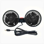 USB Autoventilator Met Dubbele Kop En Flexibele Slang