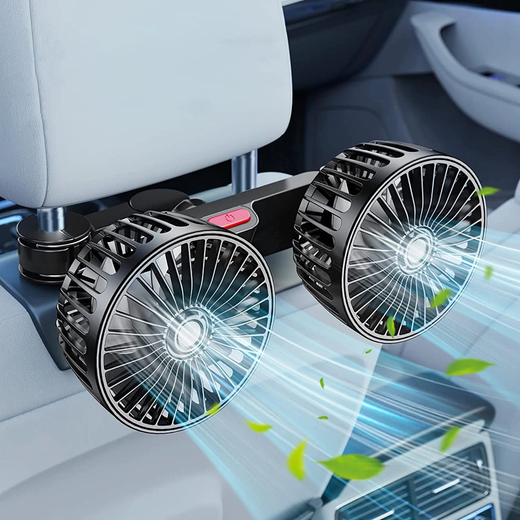 USB Autoventilator Met Dubbele Kop En Flexibele Slang